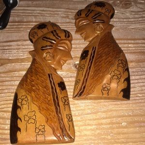 Vintage Ethnic Women Hand Carved Wall Plaque Made From Wood 14x5”